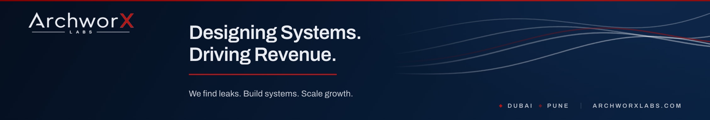 LinkedIn company cover — v1 waves, dark