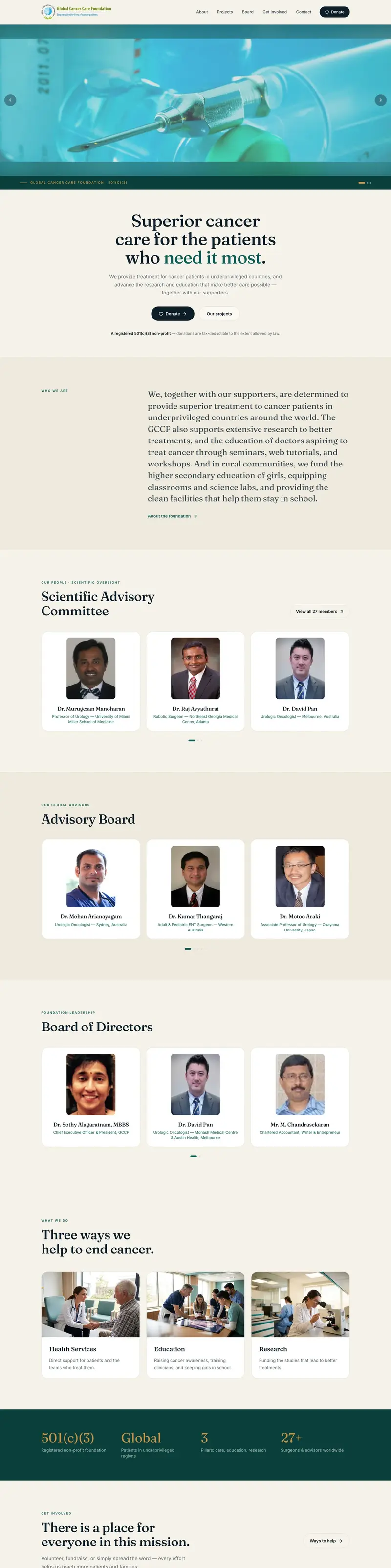 Global Cancer Care Foundation — website for GLOBAL CANCER CARE FOUNDATION — FLORIDA, USA