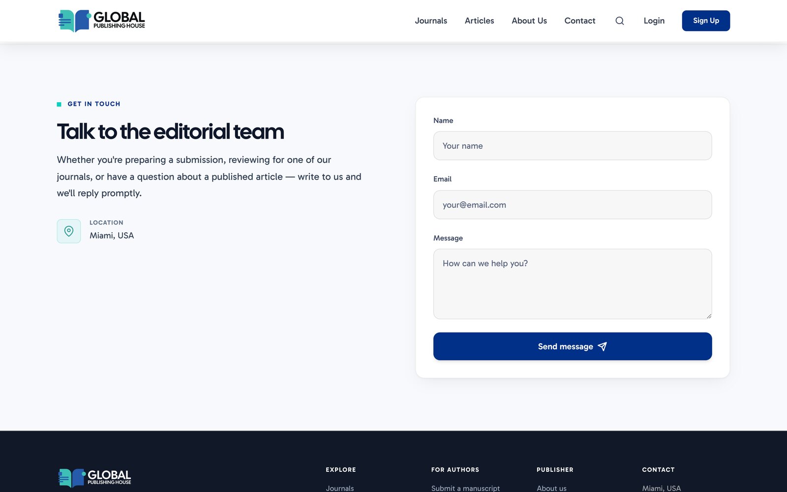 Talk to the editorial team — contact