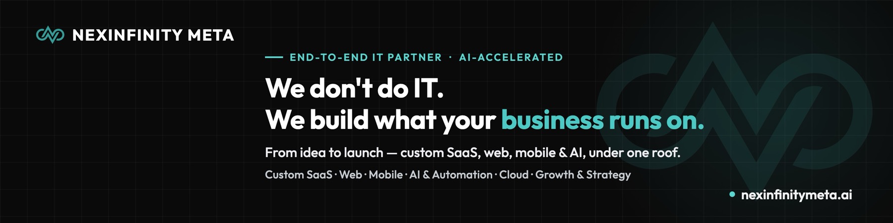 LinkedIn cover — founder profile